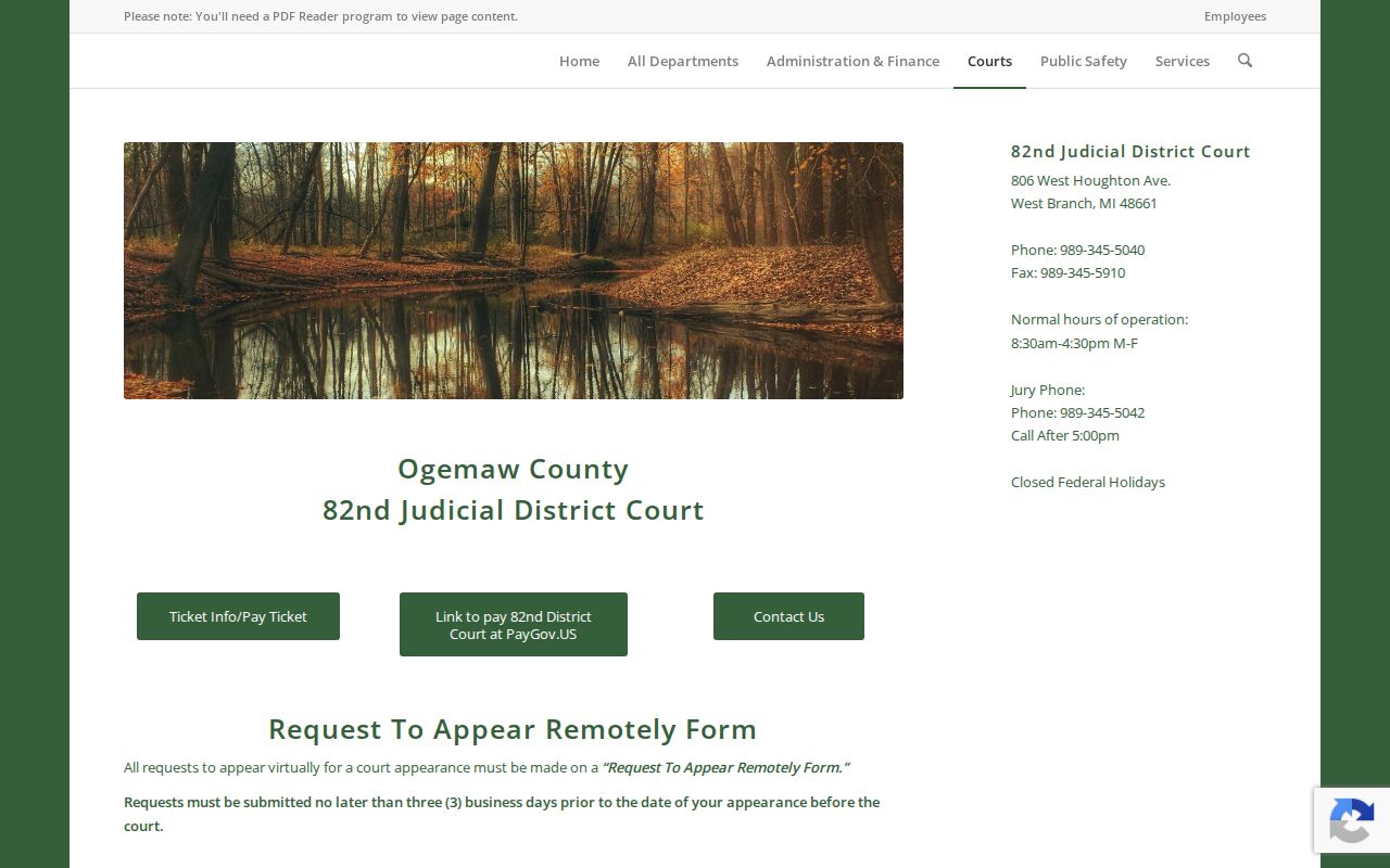 Ogemaw County bench warrant research: 82nd District Court page