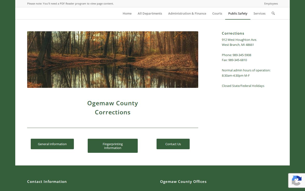 Ogemaw County active warrant research: county corrections page